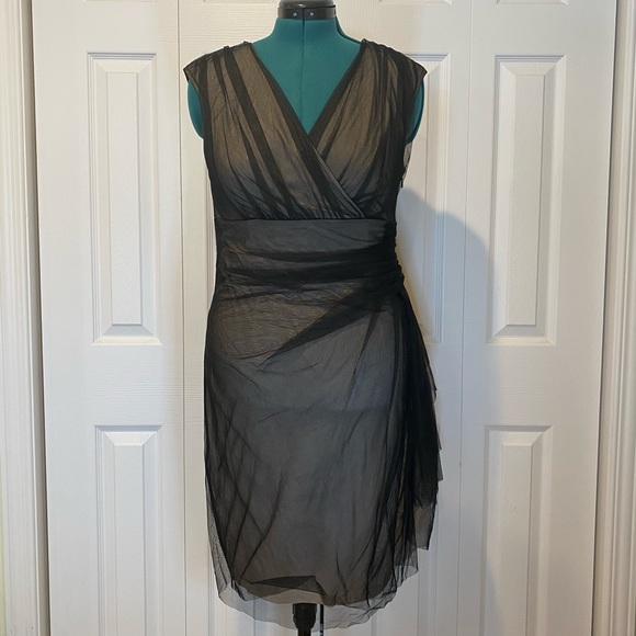 NWOT London Times Formal Elegant Little Black Dress. Plus Size 14 - Picture 2 of 13